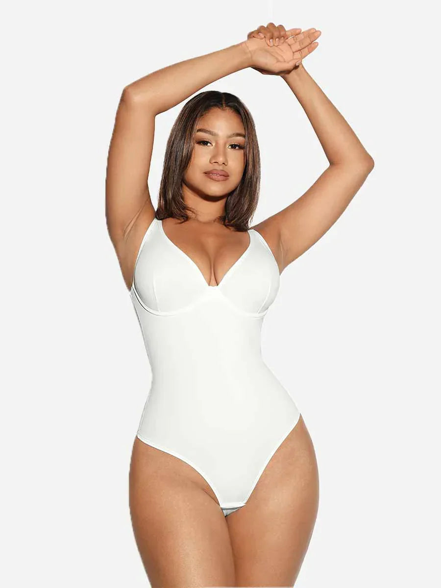 V Neck Control Thong Bodysuit