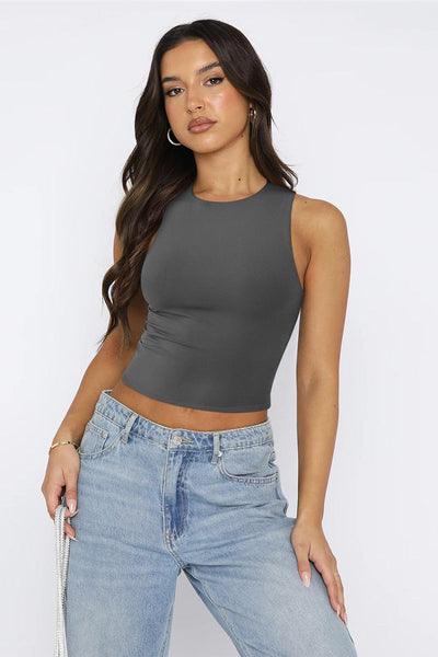 Round Neck Cropped Tank Top