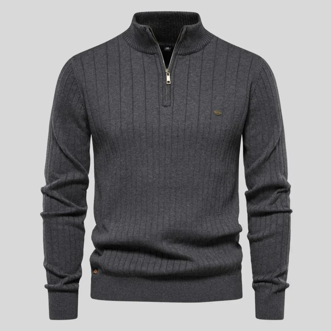 William - Classic Neck Zip Men Sweater