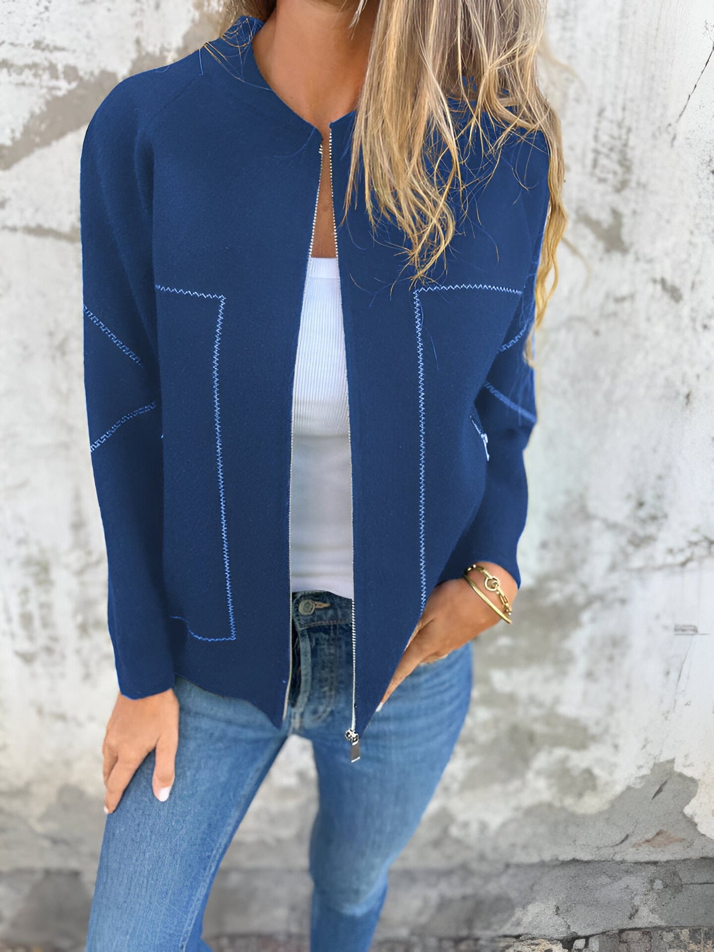 SYLVIE | Pocketed Zip-Up Jacket