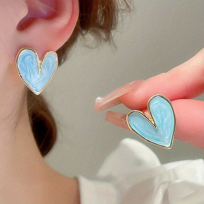 Aurora - Heart Enamel Earrings