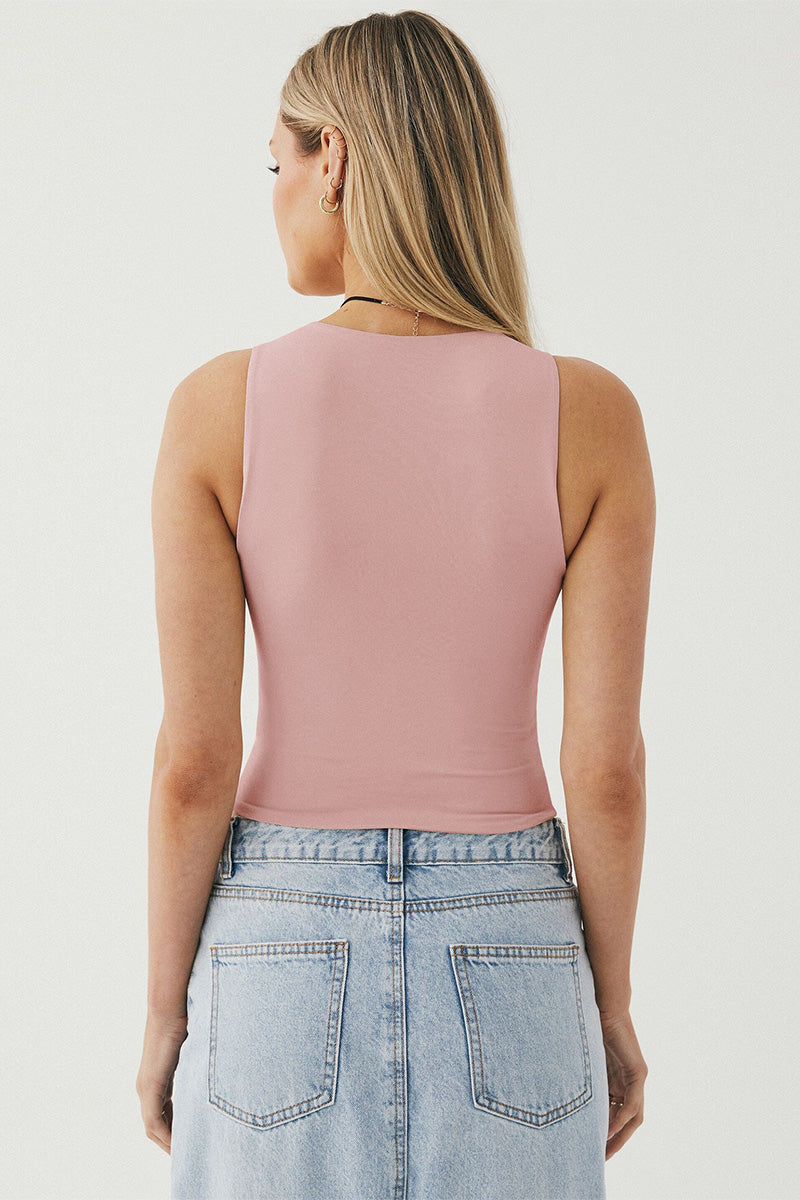 Round Neck Cropped Tank Top