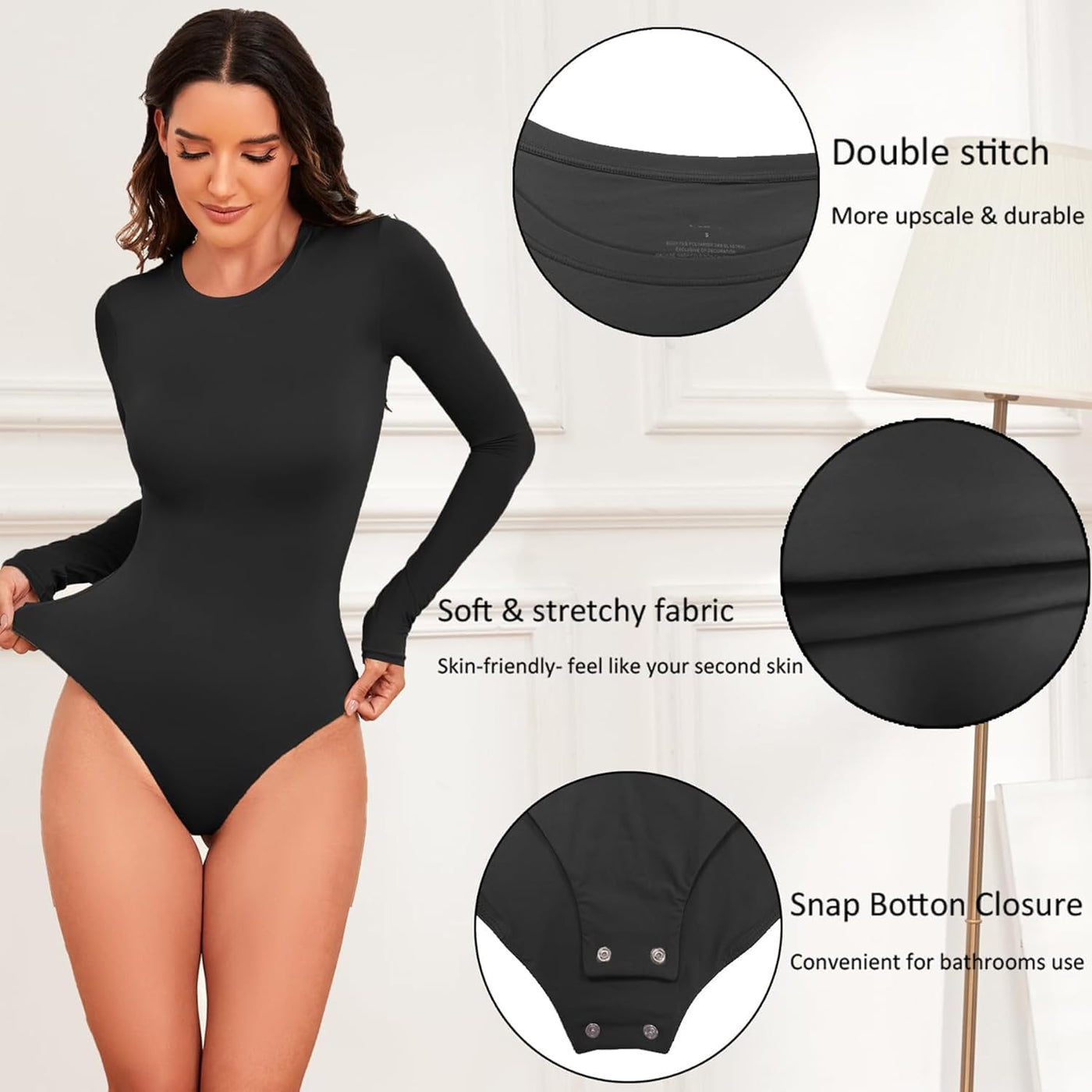 Long Sleeve Thong Bodysuit