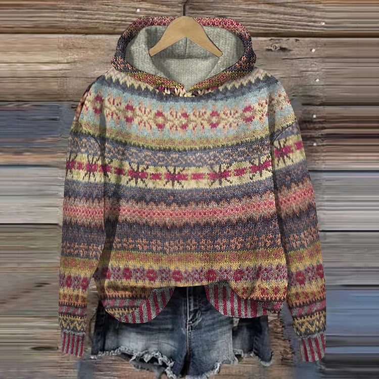 GABRIELLE ETHNIC RETRO HOODIE