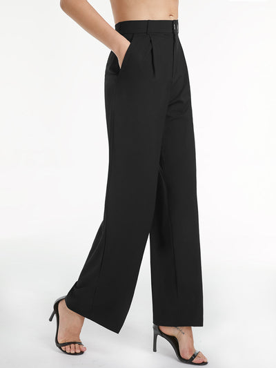 VIOLETTA - High Waisted Relaxed Straight Leg Dress Pants