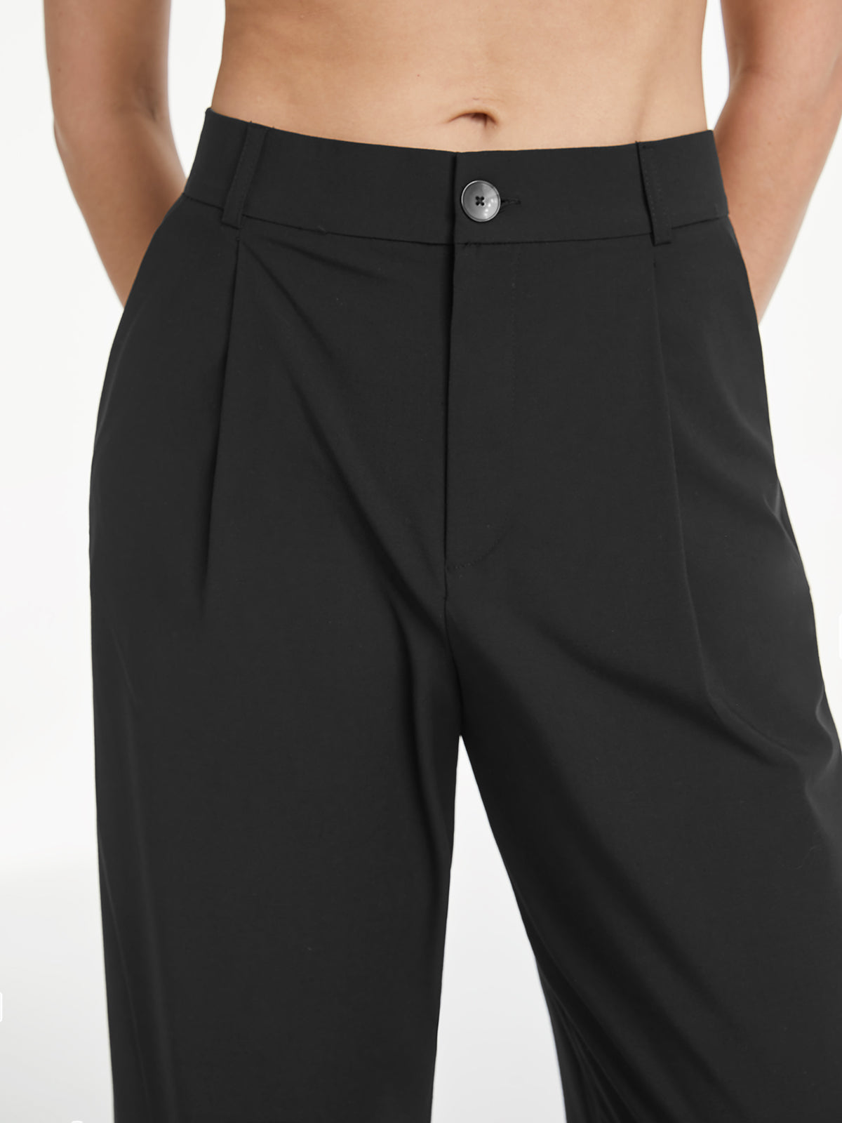 VIOLETTA - High Waisted Relaxed Straight Leg Dress Pants