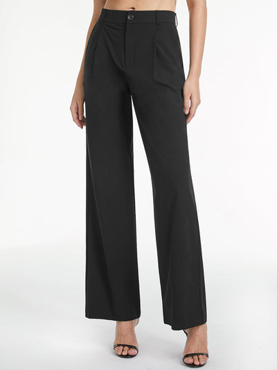 VIOLETTA - High Waisted Relaxed Straight Leg Dress Pants