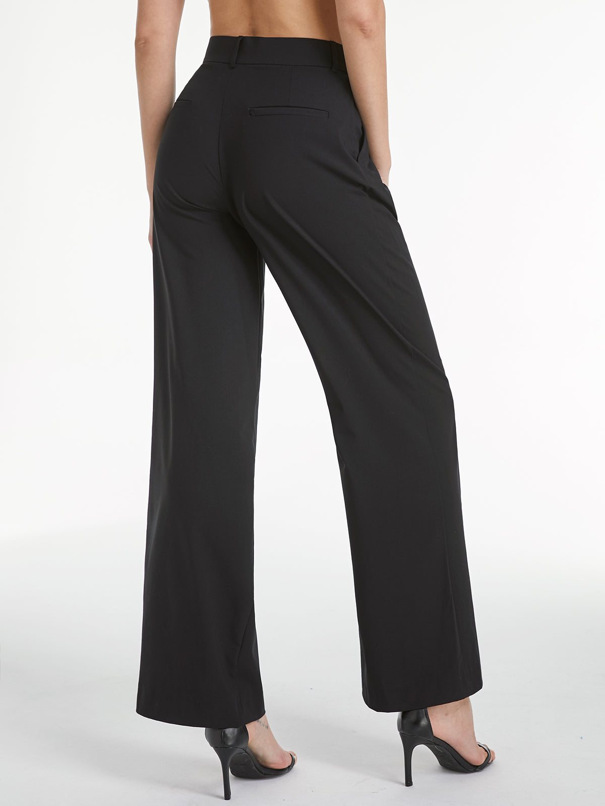 VIOLETTA - High Waisted Relaxed Straight Leg Dress Pants