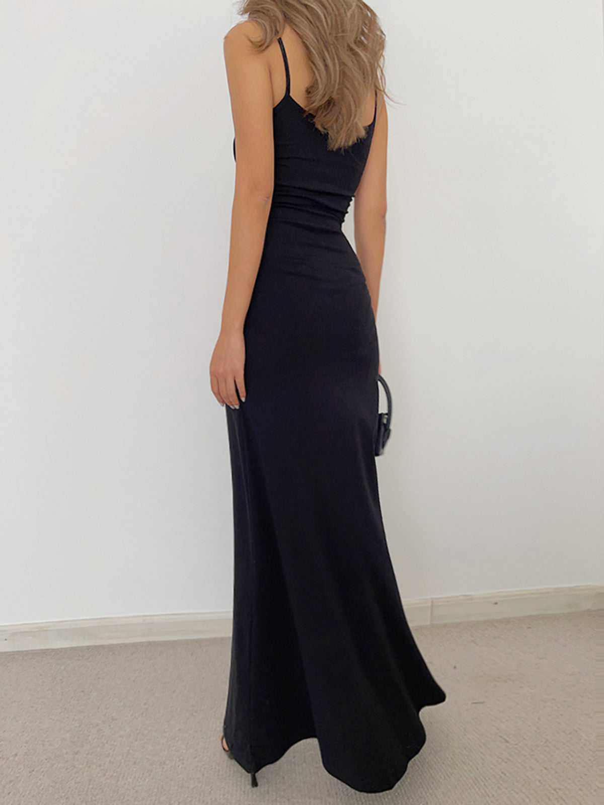 ANTONELLA - Solid Flowy Strap Long Dress