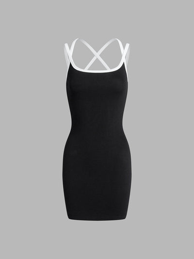 VALENTINA - Back Cross Bodycon Short Dress