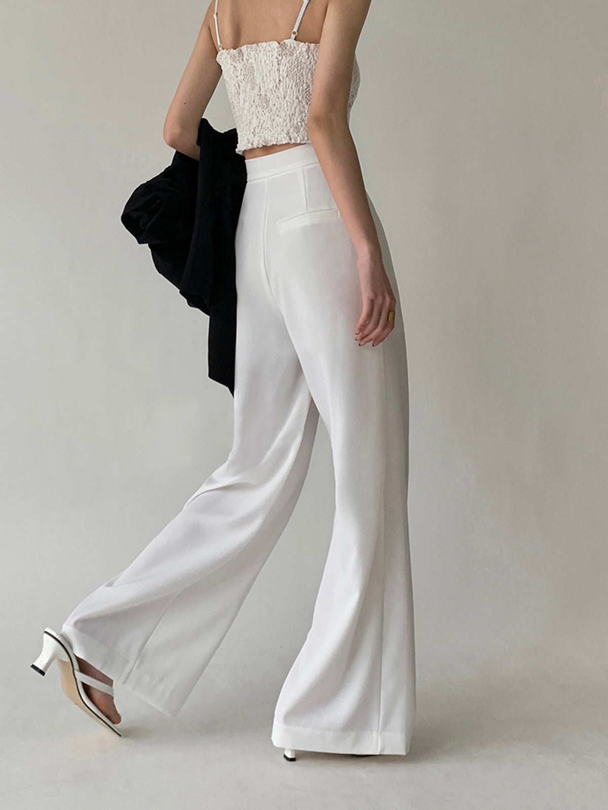 NICOLE - Tie Waist Flowy Wide Leg Dress Pants