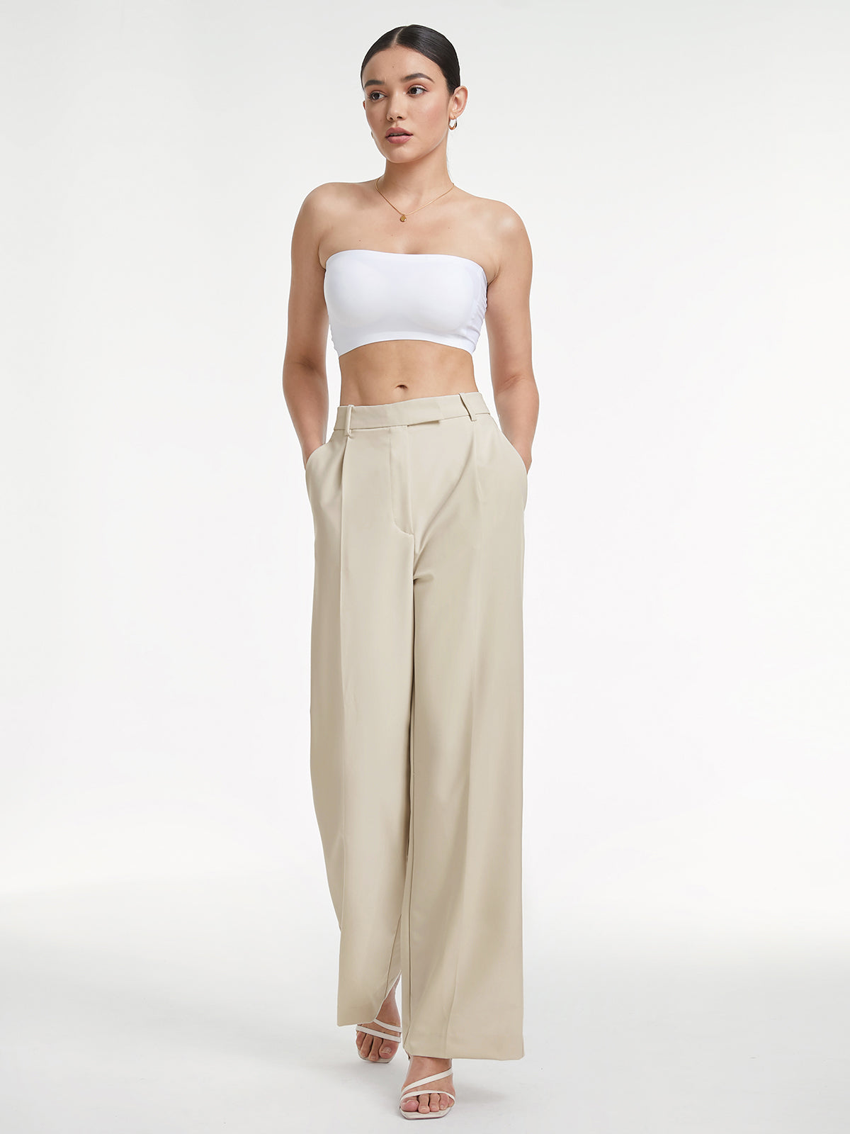 Janice - High Waisted Relaxed Fit Wide Leg Dress Pants