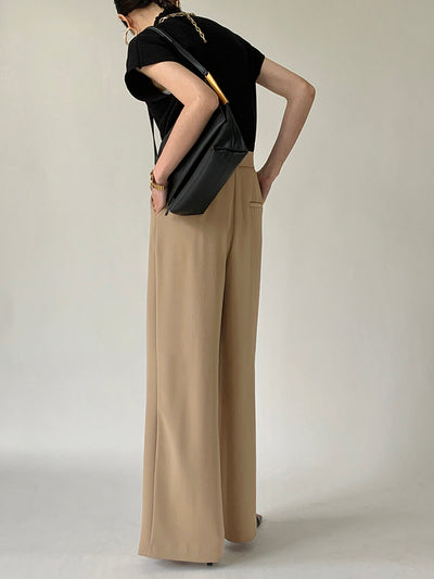 NICOLE - Tie Waist Flowy Wide Leg Dress Pants