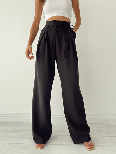 Chiara - Palazzo Tied Wide Leg Dress Pants