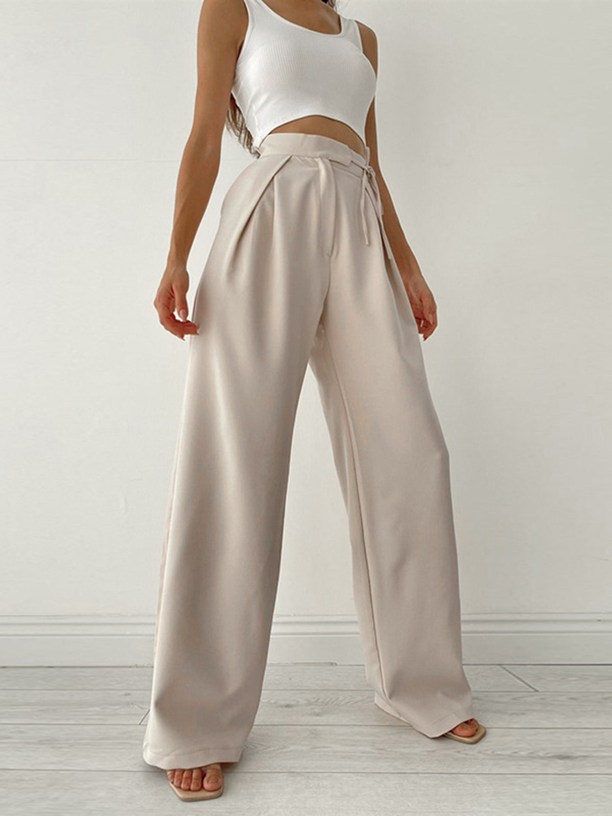 Chiara - Palazzo Tied Wide Leg Dress Pants