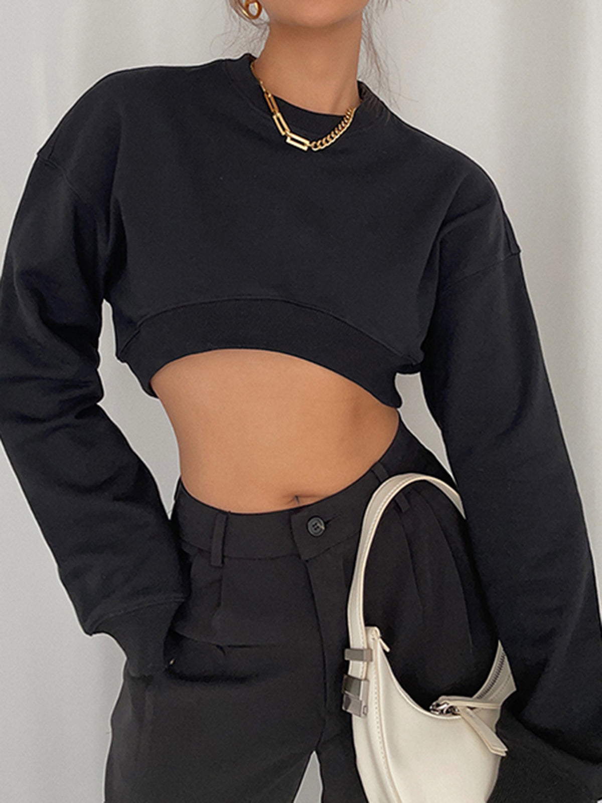 CLAIRE - Coffee Run Crop Sweatshirt