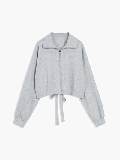 LEAH - Zip Up Tie Back Sweatshirt