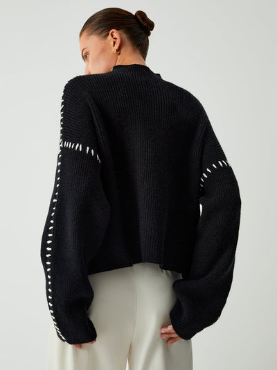 Kate | Contrast Stitch Sweater