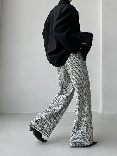 SANDRA - Tweed Wide Leg Dress Pants