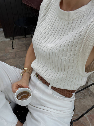 Erin - Sleeveless Round Neck Sweater