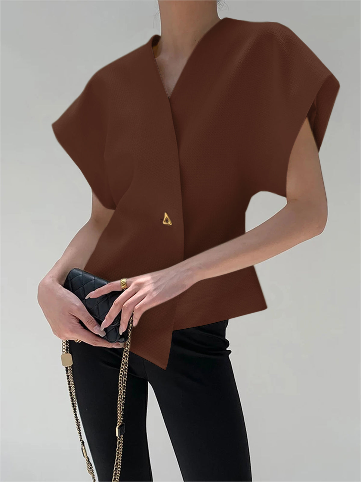 Rhenira - V-Neck Asymmetric Top