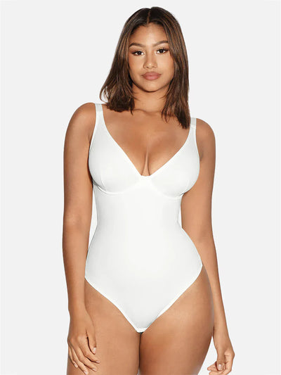 V Neck Control Thong Bodysuit