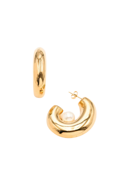 Pearl Hoop Earrings