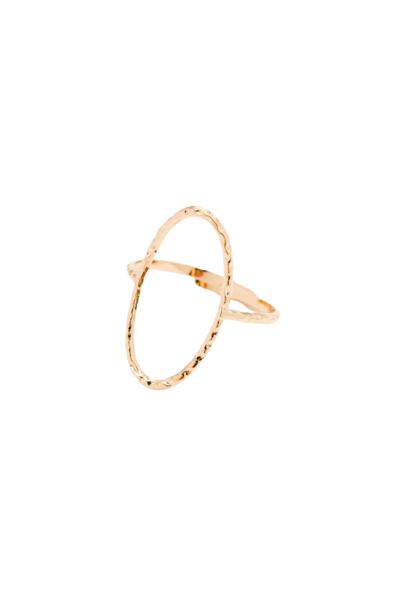 Oval Openwork Textured Ring