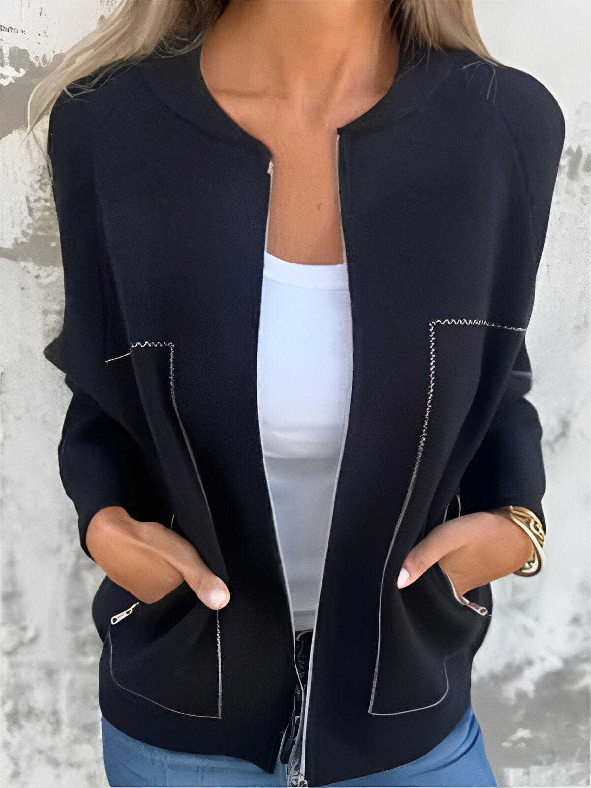 SYLVIE | Pocketed Zip-Up Jacket