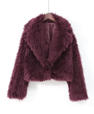 Samantha | Burgundy Fur Coat