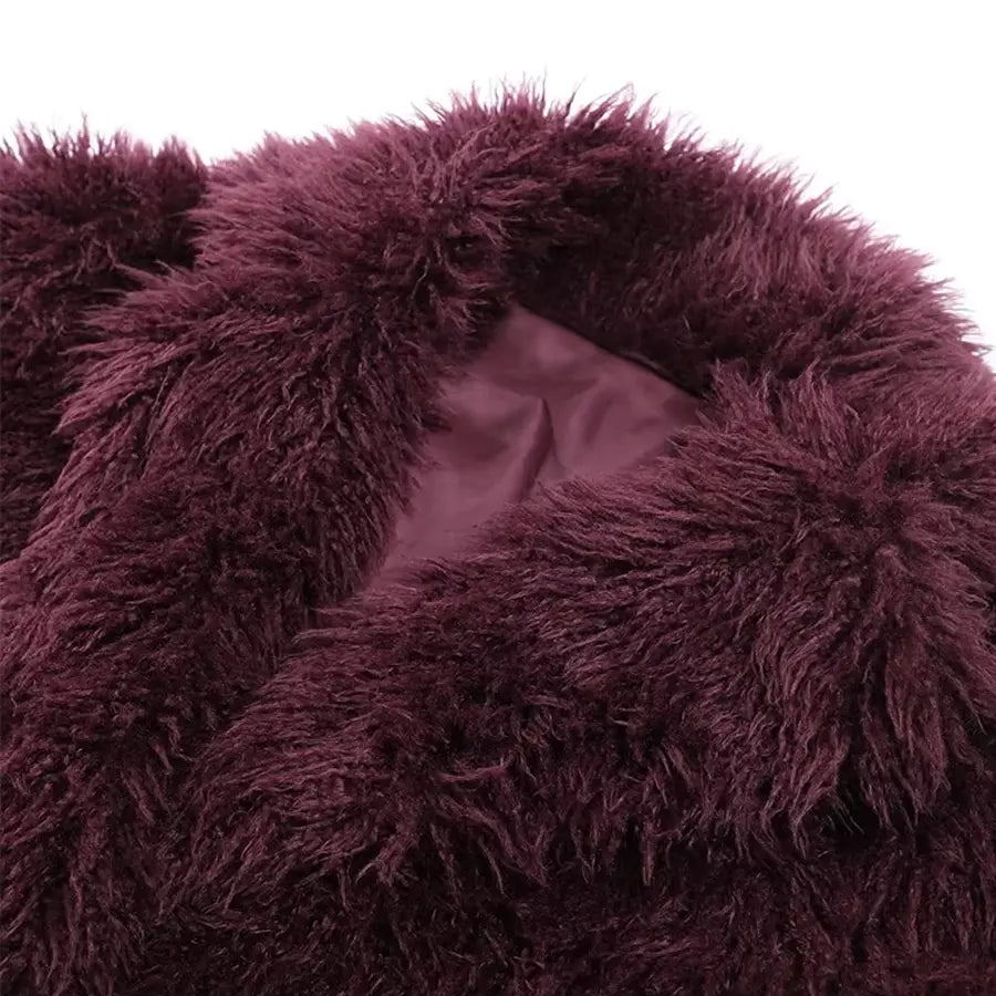 Samantha | Burgundy Fur Coat