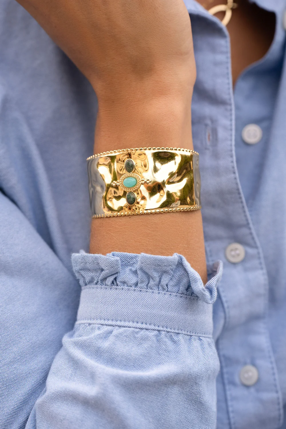 Amazonite Hammered Cuff