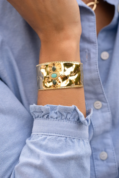 Amazonite Hammered Cuff