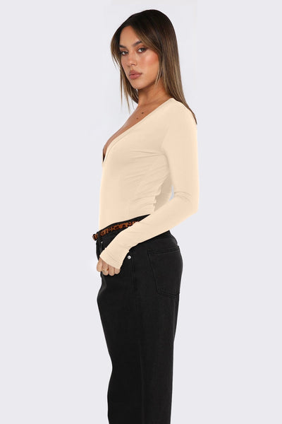 Long Sleeve Plunge Top