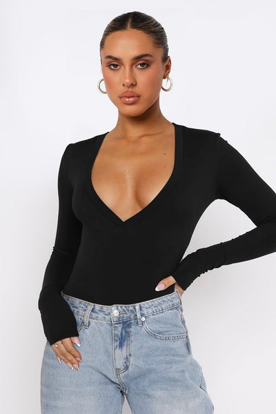 Long Sleeve Plunge Top