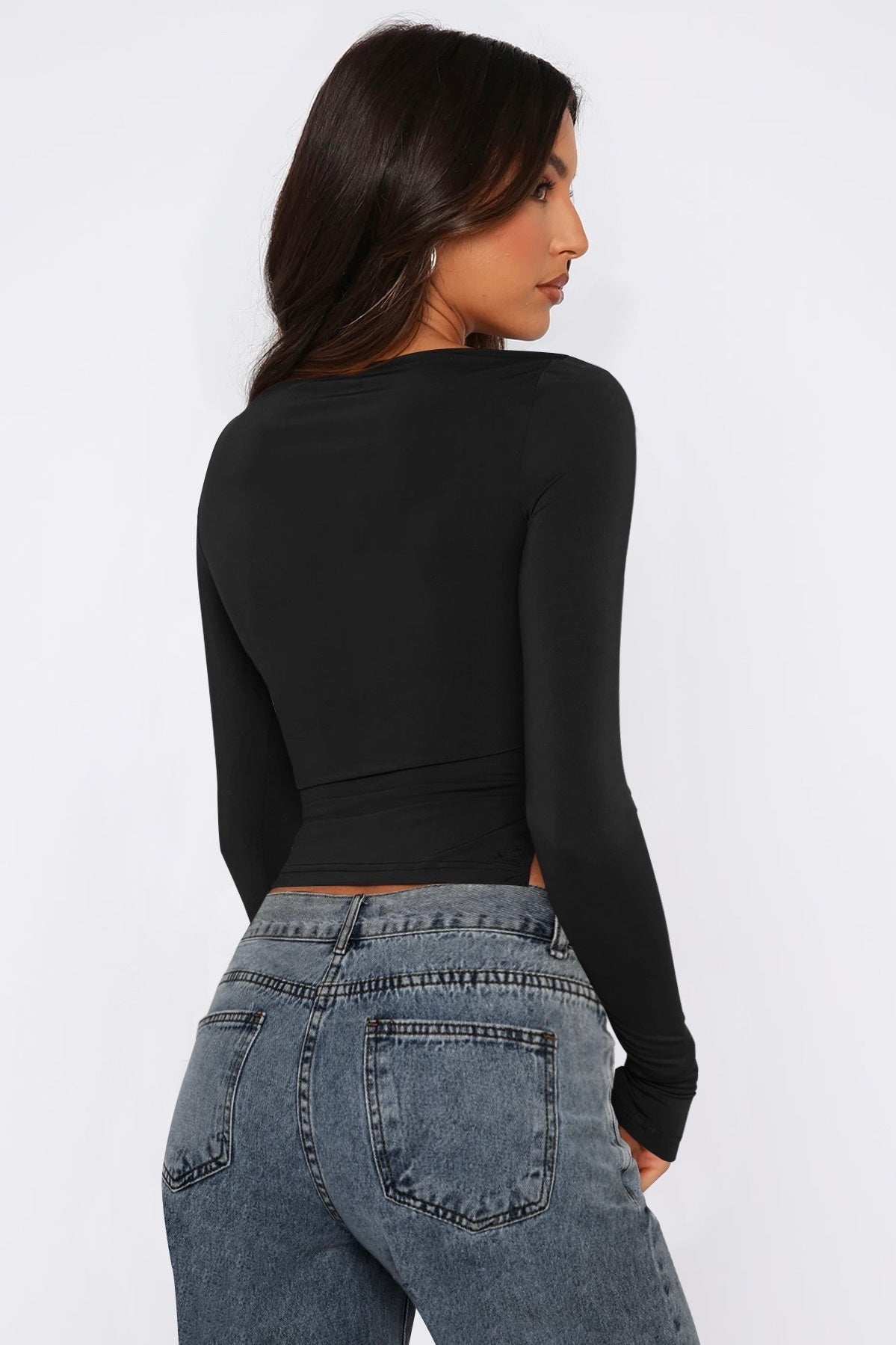 Drawstring Side Split Top