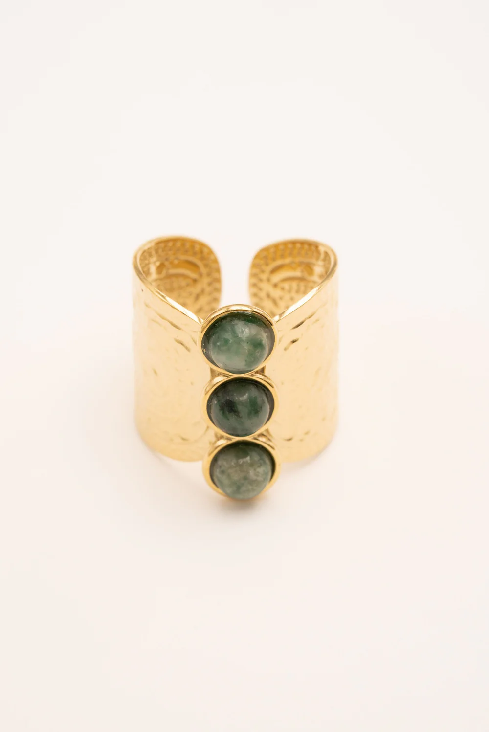 Green Jasper Wavy Ring