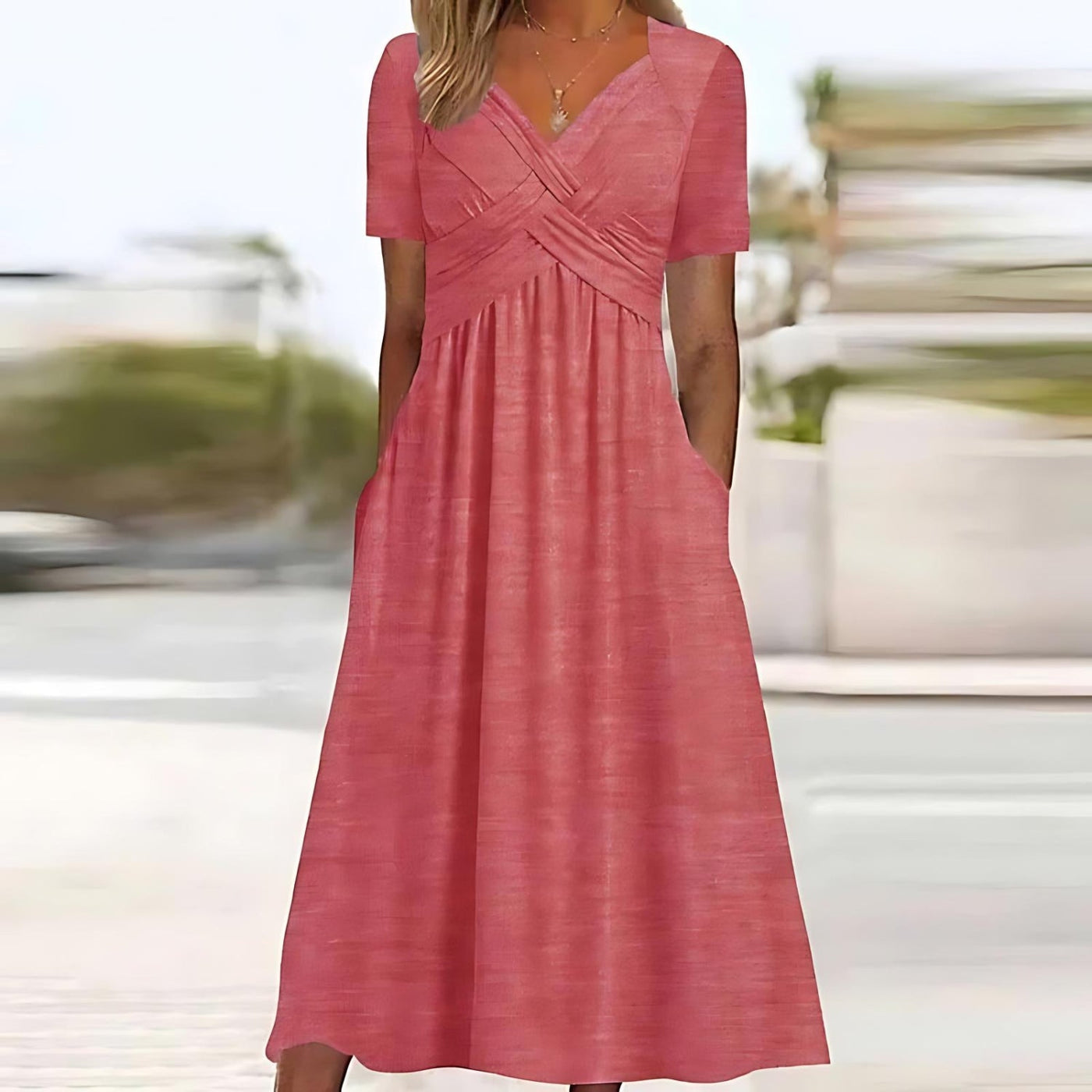 Evite | Elegant midi dress with tummy cover