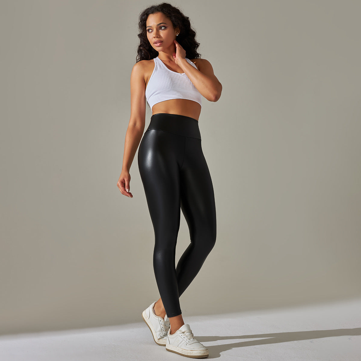 KIKI - Sculpt & Shine Faux Leather Leggings