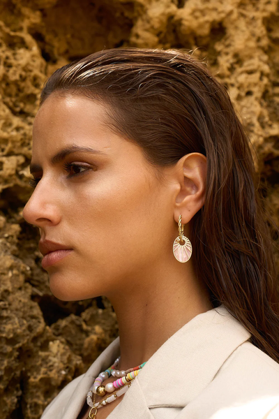 Pastel Pink Hoop Earrings