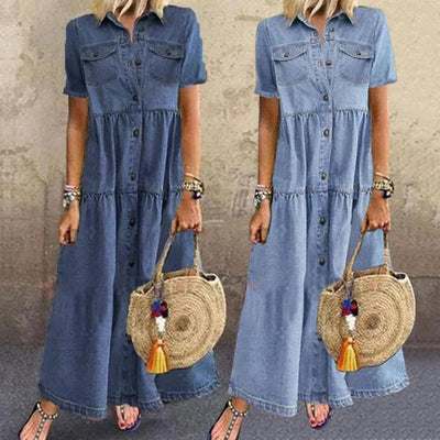 Suzannah | classic slimming denim dress