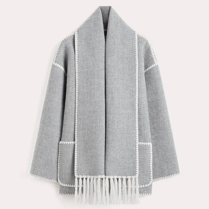 Leonie - Fringed Scarf Jacket