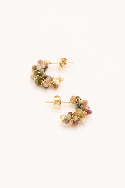 Tourmaline Mini Hoop Earrings