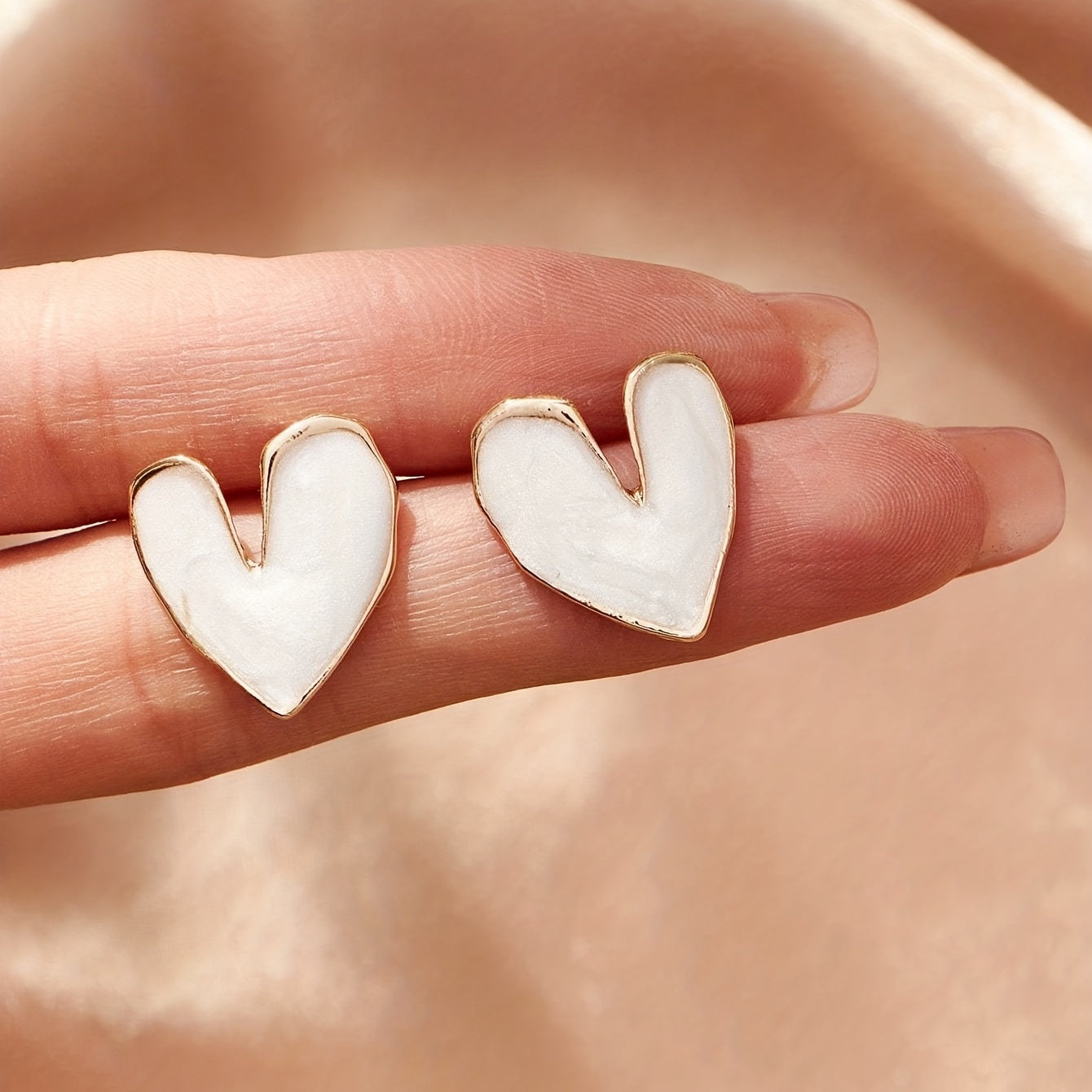 Aurora - Heart Enamel Earrings