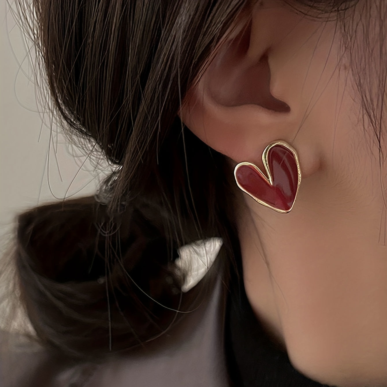 Aurora - Heart Enamel Earrings