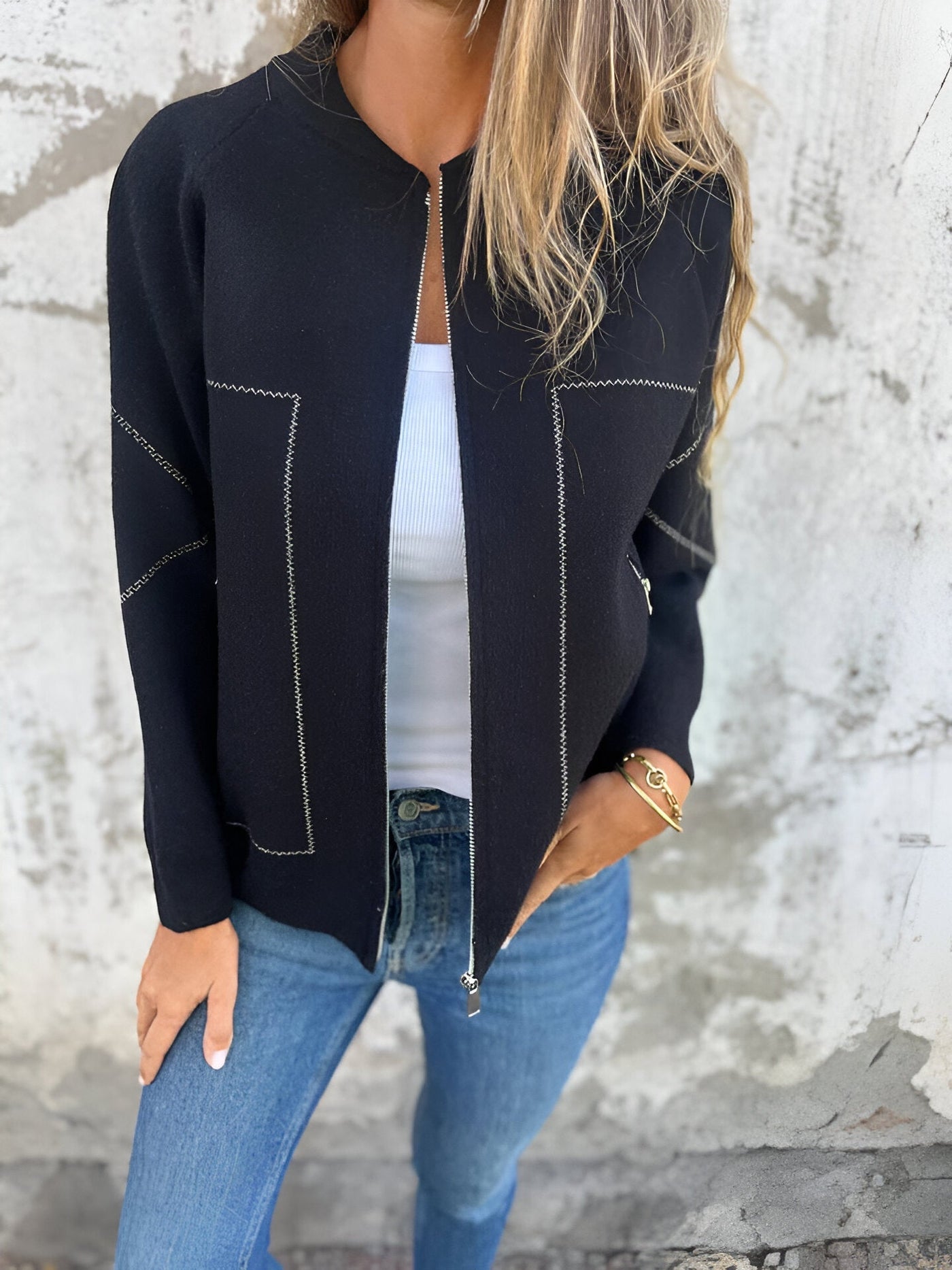 SYLVIE | Pocketed Zip-Up Jacket