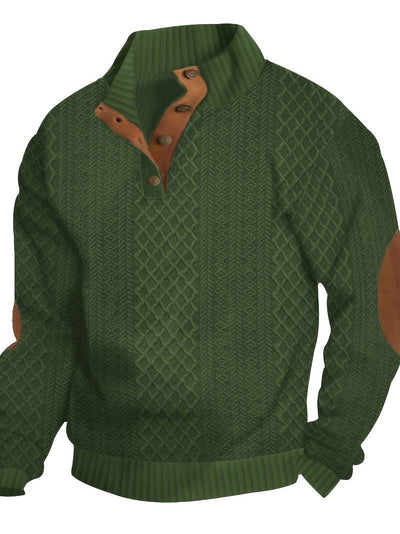 LARRY | MEN'S RIBBEB BUTTON UP SWEATER