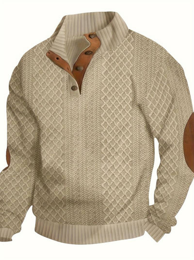 LARRY | MEN'S RIBBEB BUTTON UP SWEATER