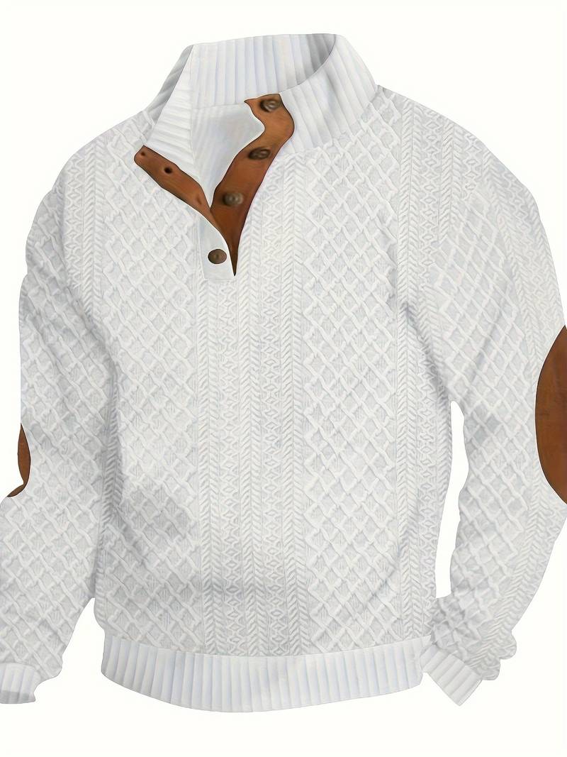 LARRY | MEN'S RIBBEB BUTTON UP SWEATER