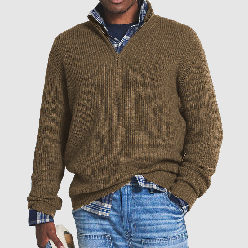 HARRY | ZIP COLLAR CASHMERE SWEATER